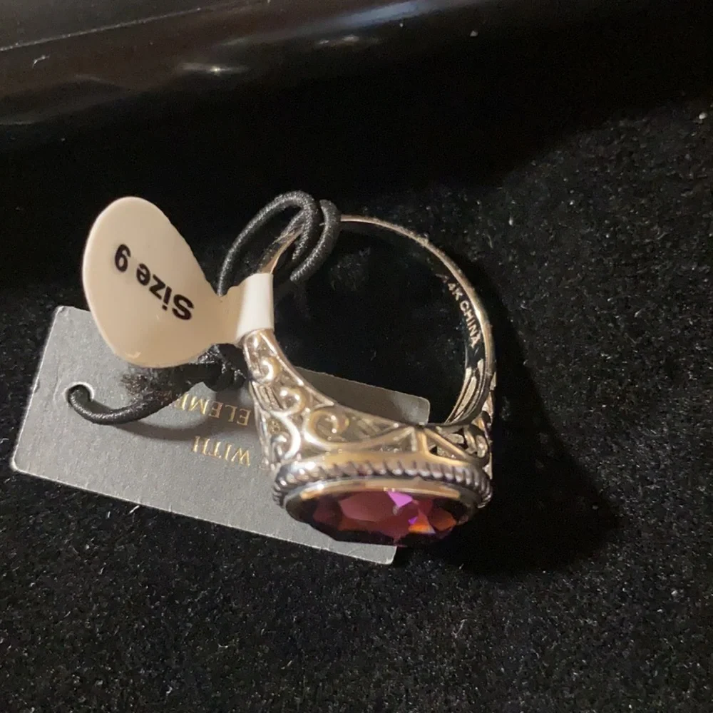 05:08.  Bleu * Sage Sterling Silver & 14K Amethyst Ring